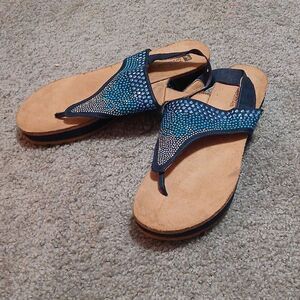 White Mountain Safari blue sandals  Sz 9.5 EUC